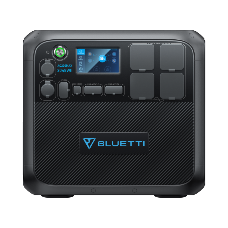 Bluetti Portable Generator 2200W With 350W Solar Panel Included, AC200MAX 2048Wh Solar Generator W/ 4 2200W AC Outlets, Expandable to 8192Wh for Home Backup